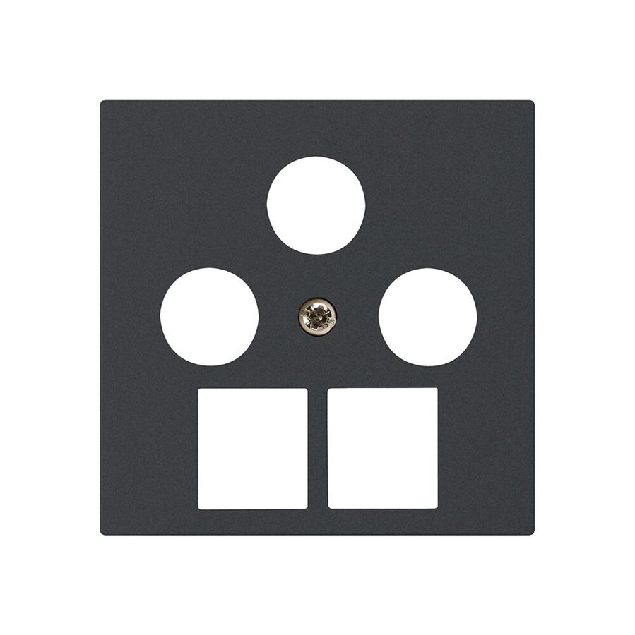 Placca frontale kallysto 3×coassiale/2×RJ45 nero