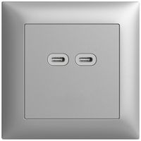 UP-Steckdose USB 18W 2×Typ C Feller EDIZIOdue FMI 230V 3600mA silver