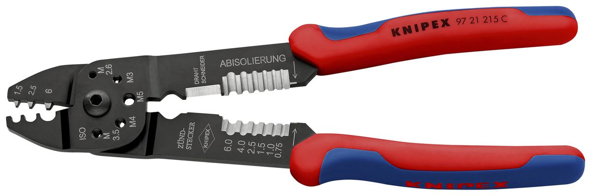 Crimpzange KNIPEX für unisolierte Kabelschuhe 215mm