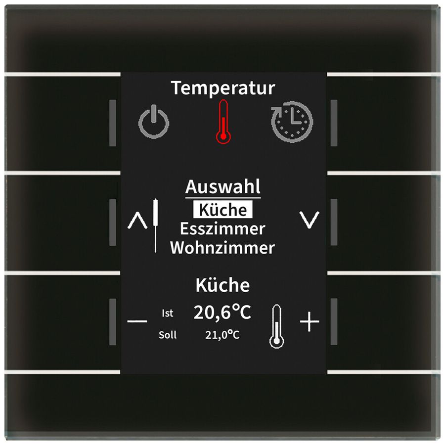 UP-Bediengerät KNX MDT BE-GBZS.01S 6T Display Glas schwarz