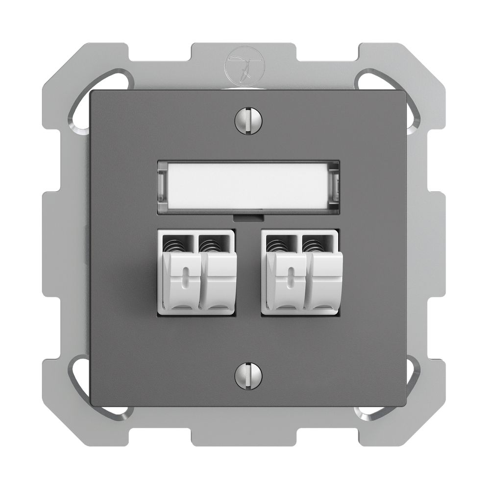 UP-Audiodose Push Type EDIZIOdue FM, 2×, Beschriftungsset, dunkelgrau