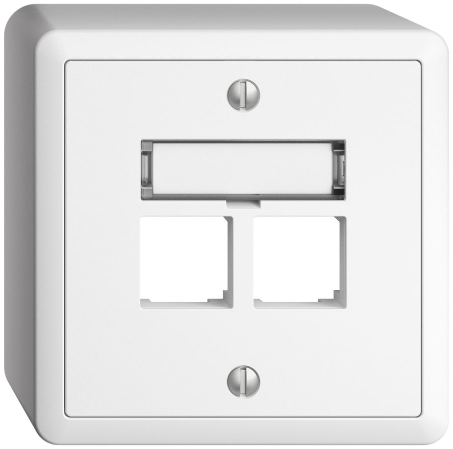 Kit de montage AP S-One EDIZIOdue FX pour 2×RJ45 droite, blanc
