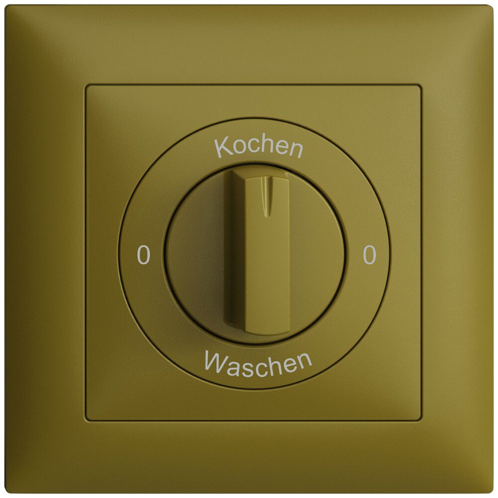 Frontset 0-Kochen-0-Waschen EDIZIOdue 88×88mm olive