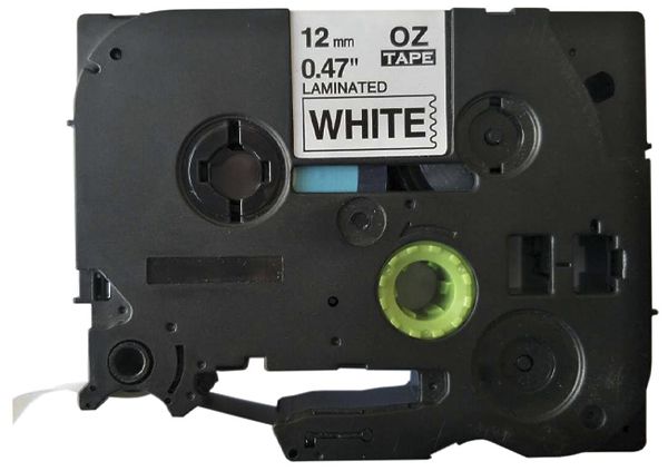 Schriftbandkassette kompatibel zu OZE-231, 12mm×8m, weiss/schwarz