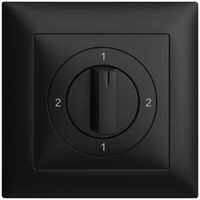Frontset EDIZIOdue 2-1-2-1 schwarz 88×88mm für Drehschalter