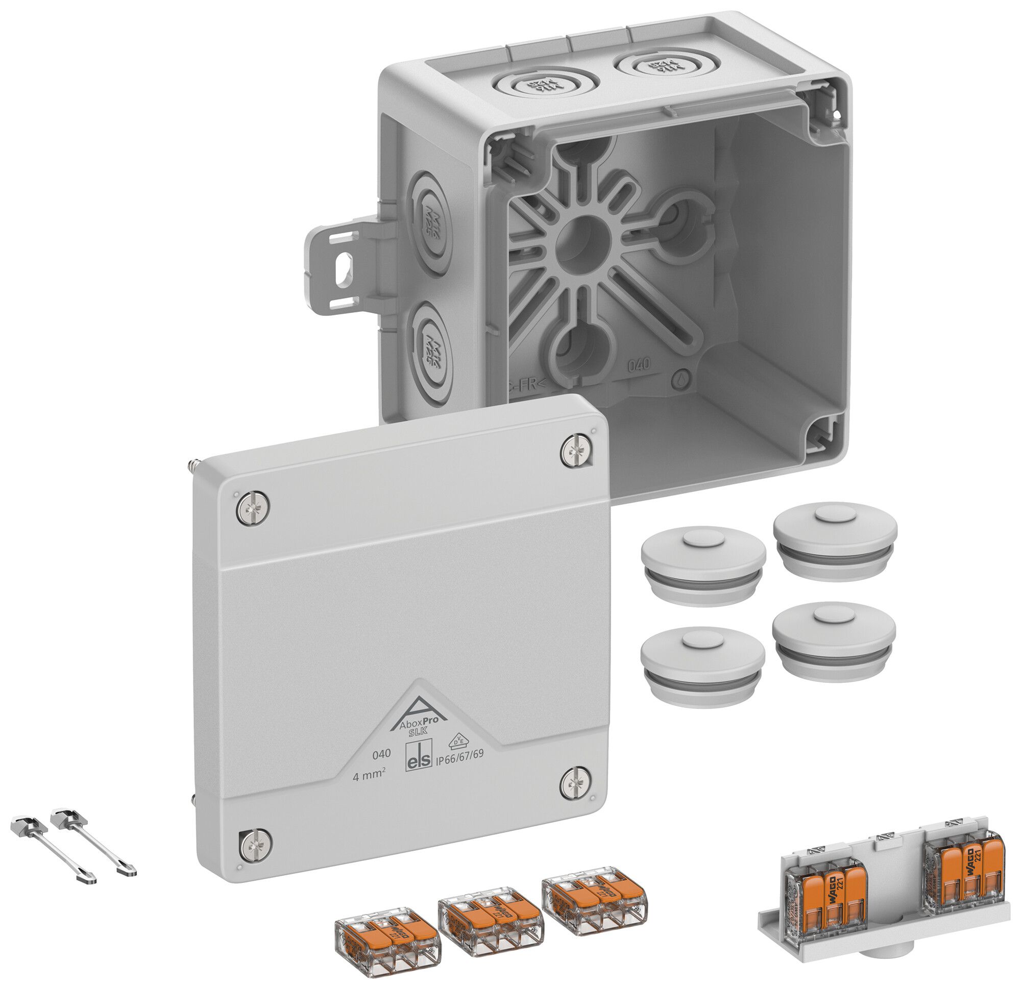 Boîte de dérivation AP Spelsberg Abox Pro SLK-4² 102×102×70mm IP69 gr