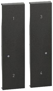 Cache Living Now with Netatmo 2 modules pour poussoir de scène radio noir