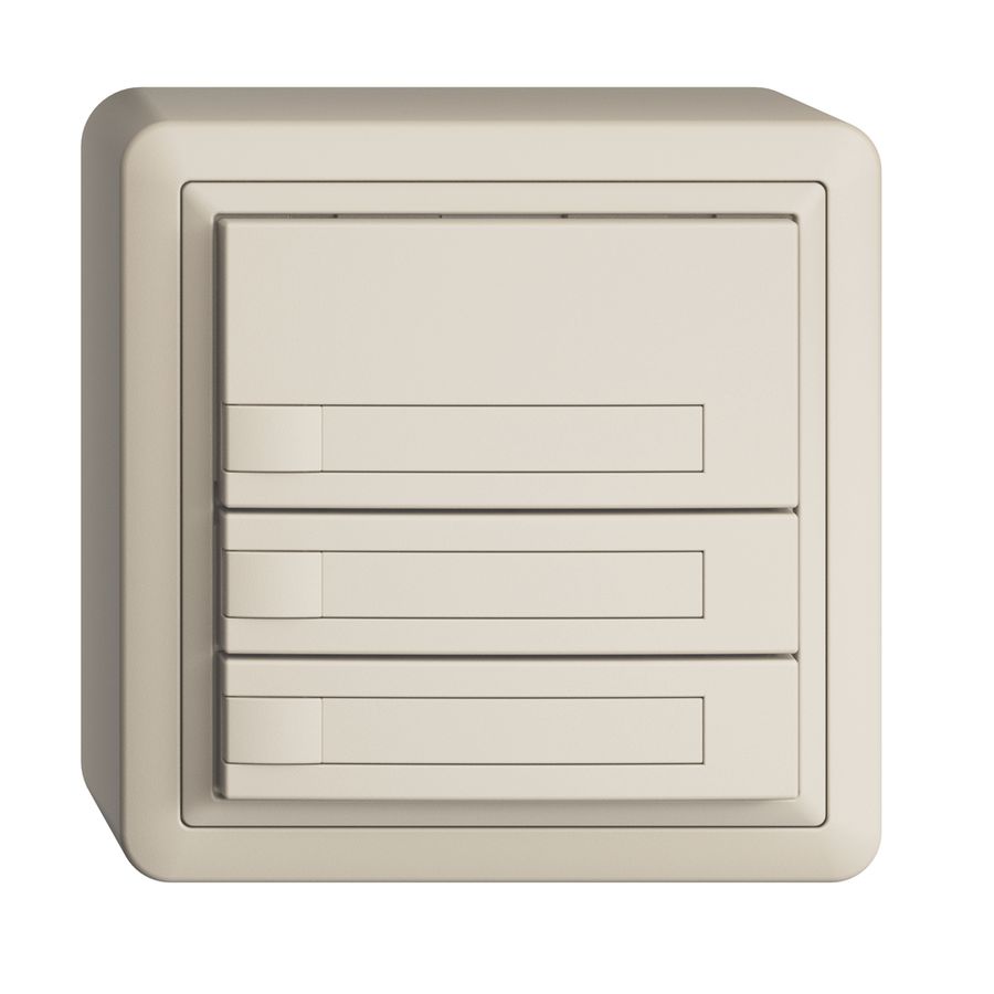 Poussoir KNX RGB AP EDUE, 250mW, s.LED, a.papier, 3×poussoir comm.1×touche crema