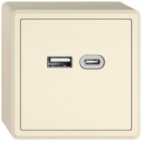 Prise de charge USB AP EDIZIO.liv SNAPFIX® 230VAC 18W 1×USB A 1×USB C cr