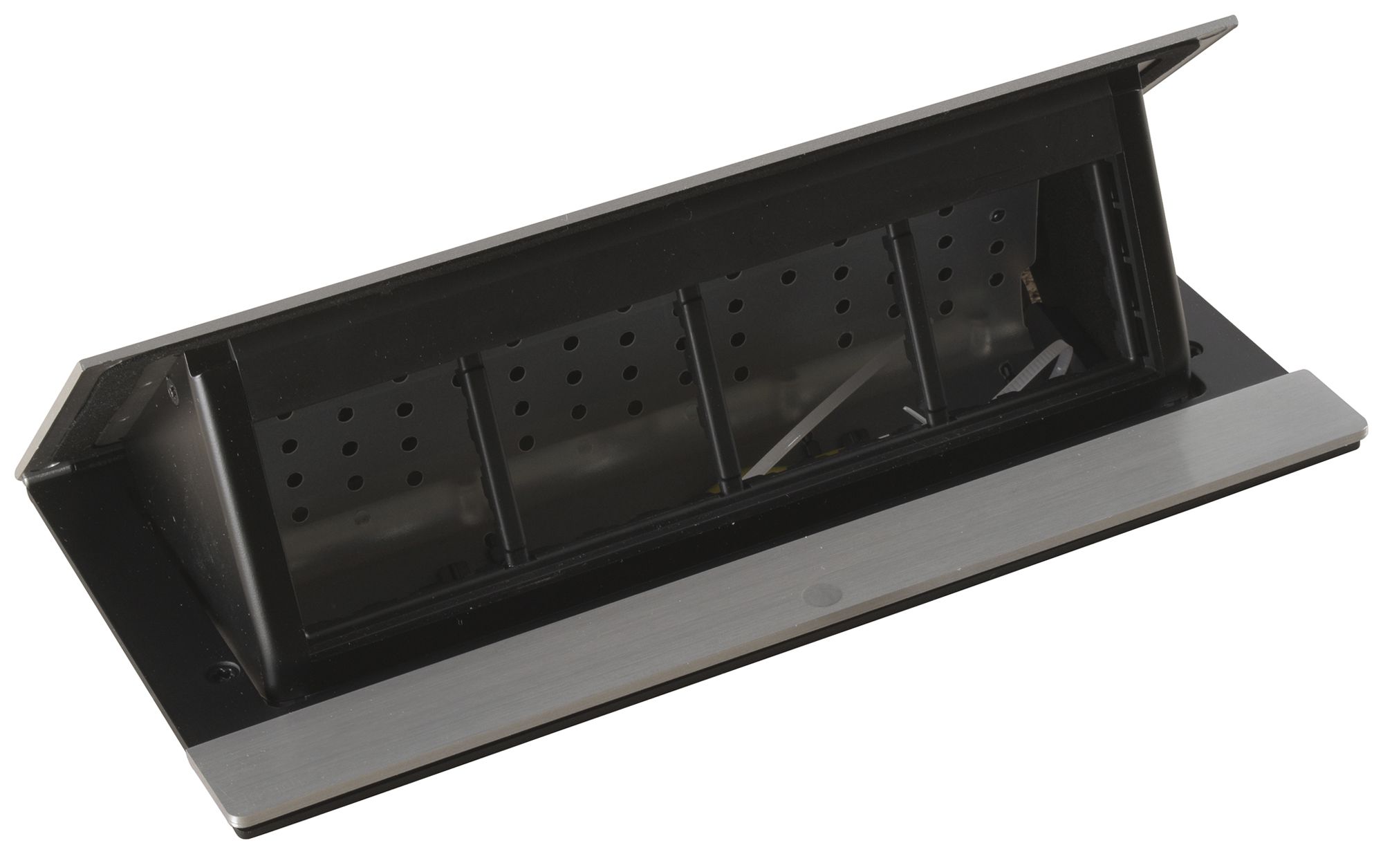 Tischsteckdose POP-UP für 8 Module Mosaic inox