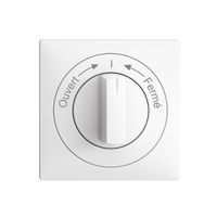 Kit frontal EDIZIOdue Ouvert->I<-Fermé blanc 60×60mm pour contact pivotant