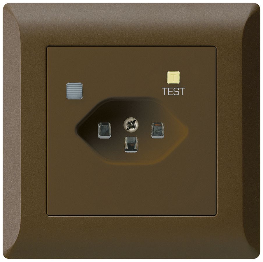 UP-Steckdose KLI T23 FI 30mA braun