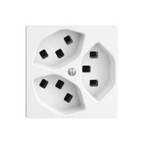 Steckdose EDIZIOdue 3×T23 weiss 16A, mit Steckklemmen