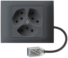 Presa INS kallysto 3×T13 L2 antracite, per cavo piatto Technofil