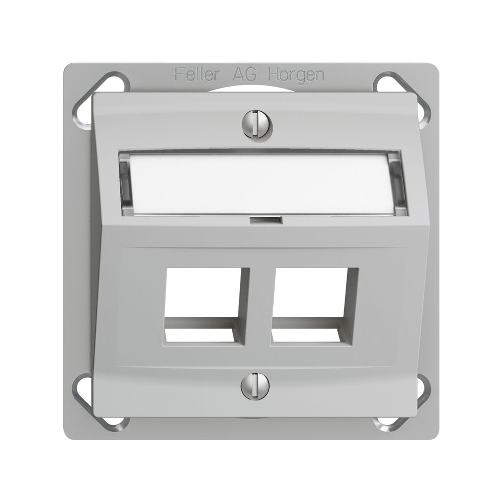 EB-Montageset EDIZIOdue FM.TE, mit Schrägauslasshaube, für 2×Keystone, hellgrau
