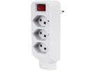 Fiche multiple Steffen 3×T13+1×T13 avec interrupteur 10A 230V IP20 blanc