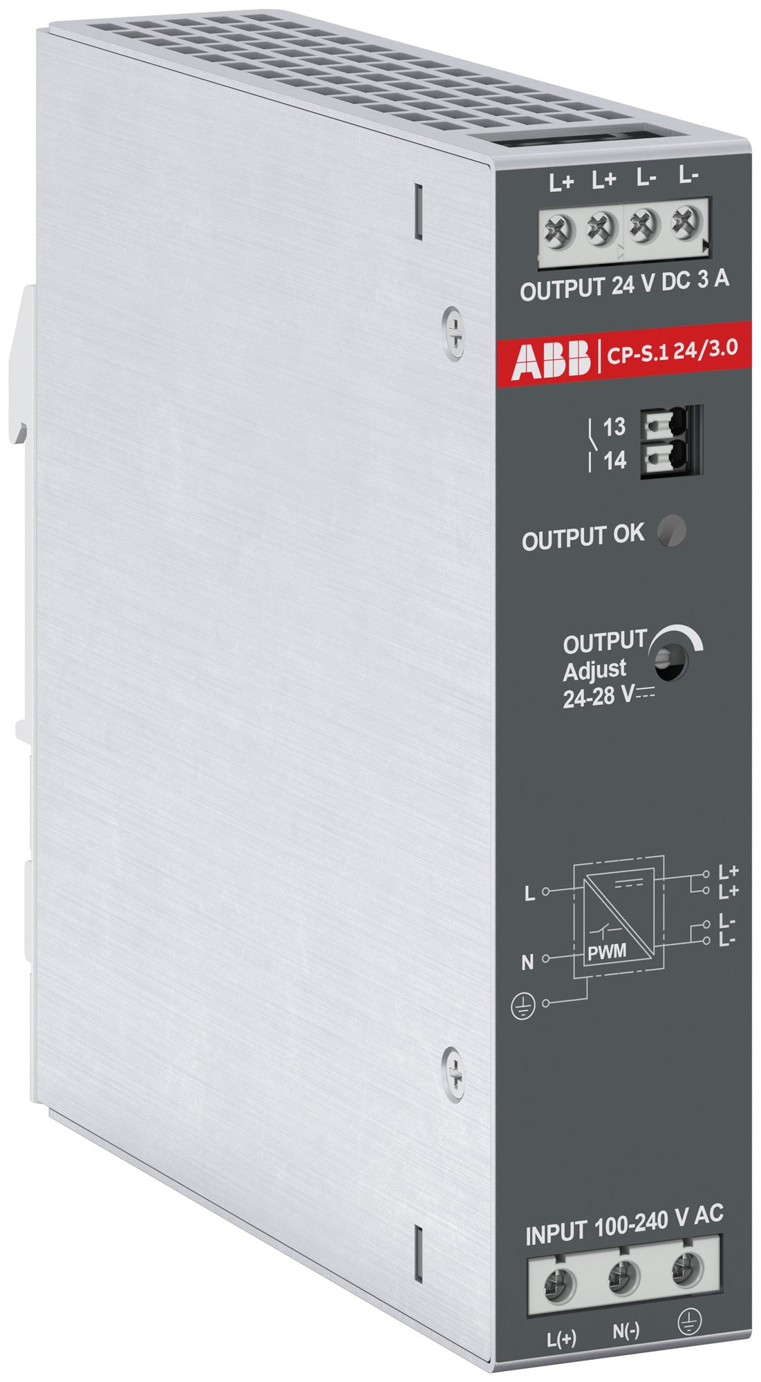 Schaltnetzteil ABB CP-S.1 24/3.0, IN:100…240V, OUT:24VDC/3A