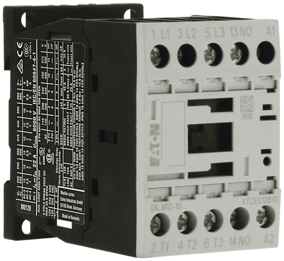 Contacteur de puissance Eaton DILM12-10 24V AC 3NO 22A 12A 5.5kW 7A 3kW 24…690V