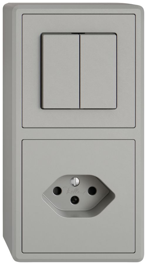 AP-Kombination EDIZIO.liv SNAPFIX® 2×1 140×74mm Schema 1/3+3/1L+1×T13 hellgrau