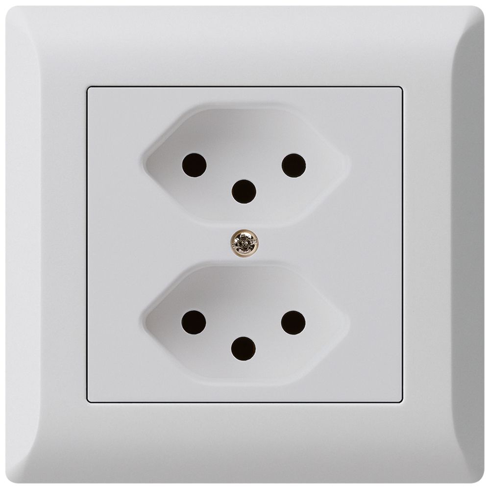 UP-Steckdose kallysto.line 2×T13 hellgrau mit Kinderschutz