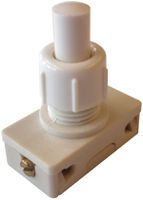 EB-Druckschalter ELBRO, 2A/250V 1L, Gewindelänge 11.5mm, weiss