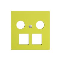Abdeckset EDIZIOdue F, f.Multimediadose 5…2000MHz, f.2×RJ45 Keystone lemon