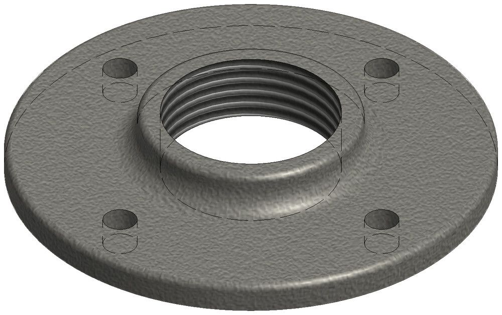 Platine de sol Woertz 100mm M40 gris