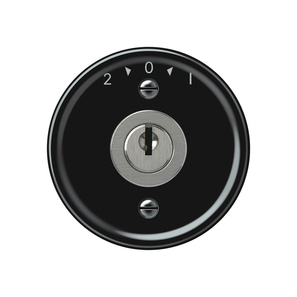 Poussoir pivotant origin avec cylindre 1P 2>0<1 10A 230V 60×60mm noir