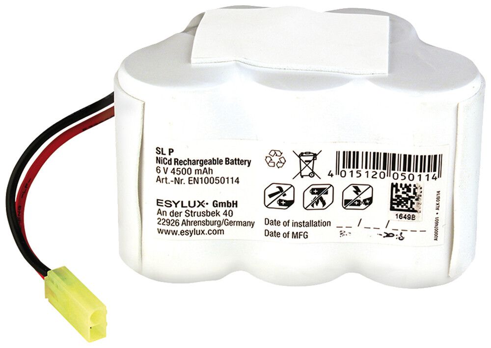 Accu ESYLUX per SL P NiCd, 6V/4500mAh, 100×65×65mm