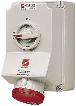 AP-Steckdose CEE Mennekes 3LNPE 63A rot