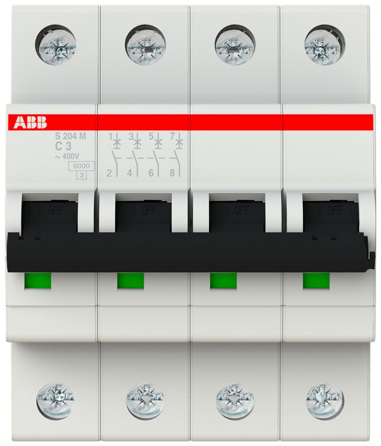 Leitungsschutzschalter ABB S204M-C3 3A C 10kA