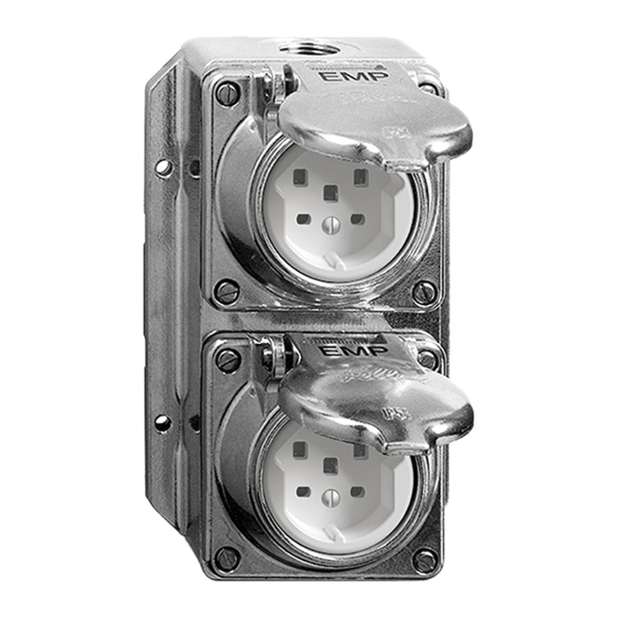 Combinazione AP bagn.I-I 2×T25 EMC 16A Al nat.c.mors.innest.