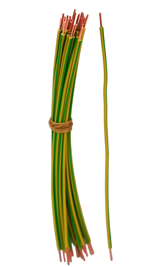 Anschlussdraht für Schalterkombinationen PE, grün-gelb, 20 cm, 25 Stk.
