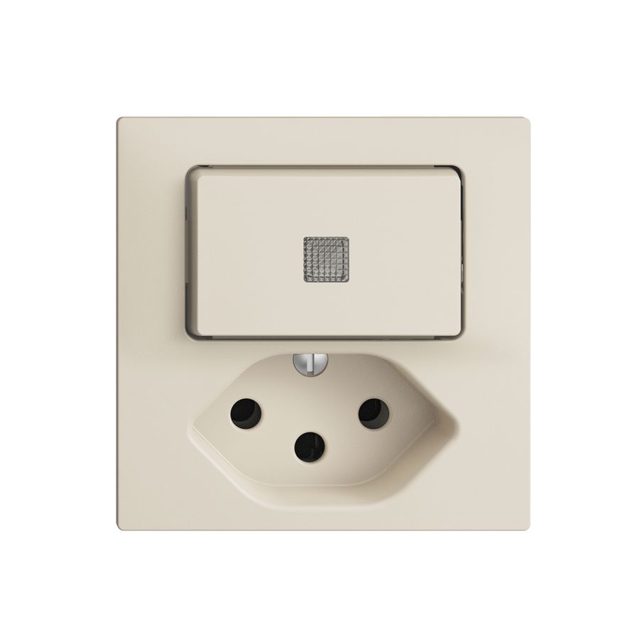 Leuchtkombination LS 3/1L+T13 EDIZIOdue crema, mit Linse, LED gelb