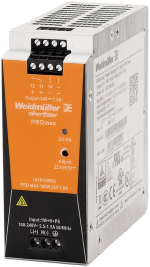 Schaltnetzgerät Weidmüller Connect Power PRO MAX 180W 24V 7.5A