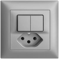 UP-Kombination 2×A-R/1P+T13 EDIZIOdue silver