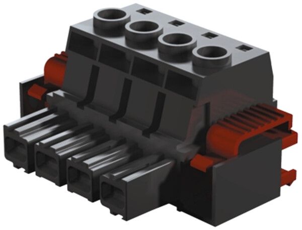 Buchsenstecker Weidmüller BUZ HP Rastflansch, 10.16mm 2L versilbert schwarz