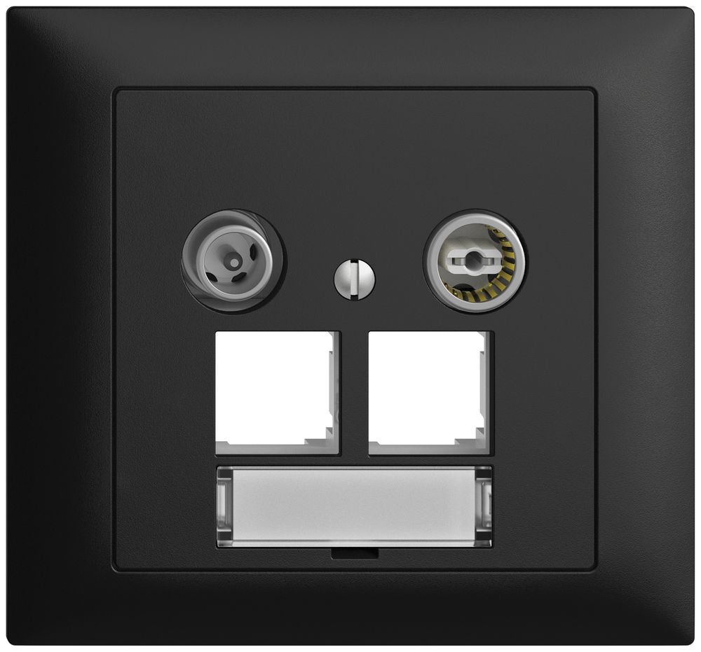 EB-Multimediadose EDIZIOdue FKE EASYNET 11dB, f.2×RJ45 S-One, schwarz