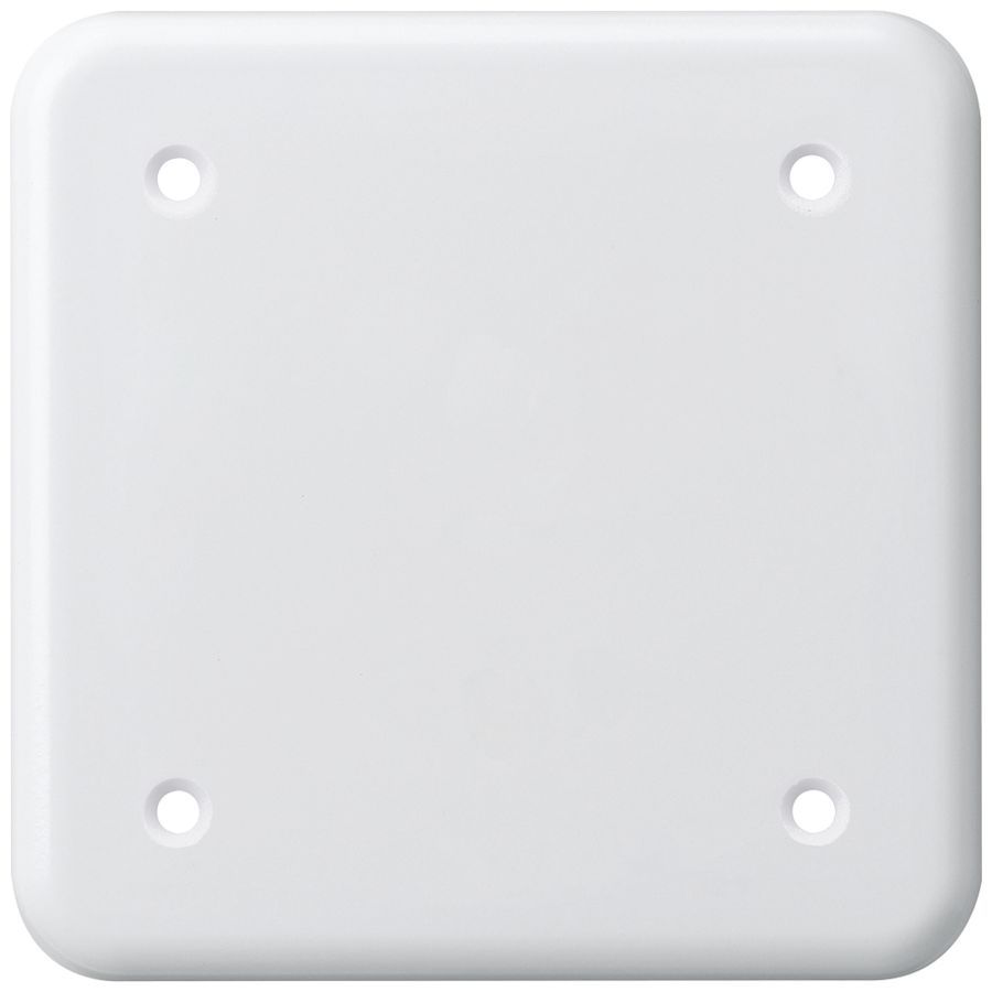 Plaque de recouvrement basico 1×1 4 trous de fixation blanc