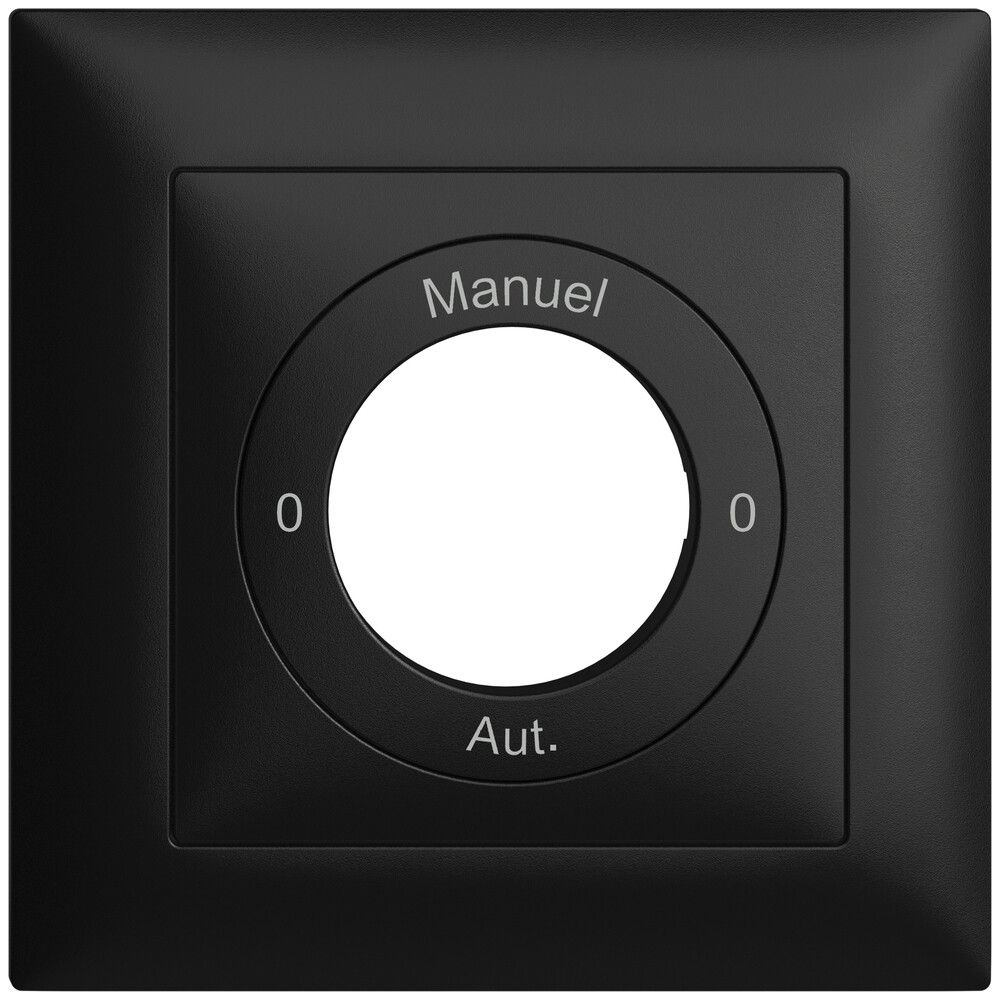 Kit front. 0-Auto-0-Main EDIZIOdue noir 88×88mm pour interr.rot