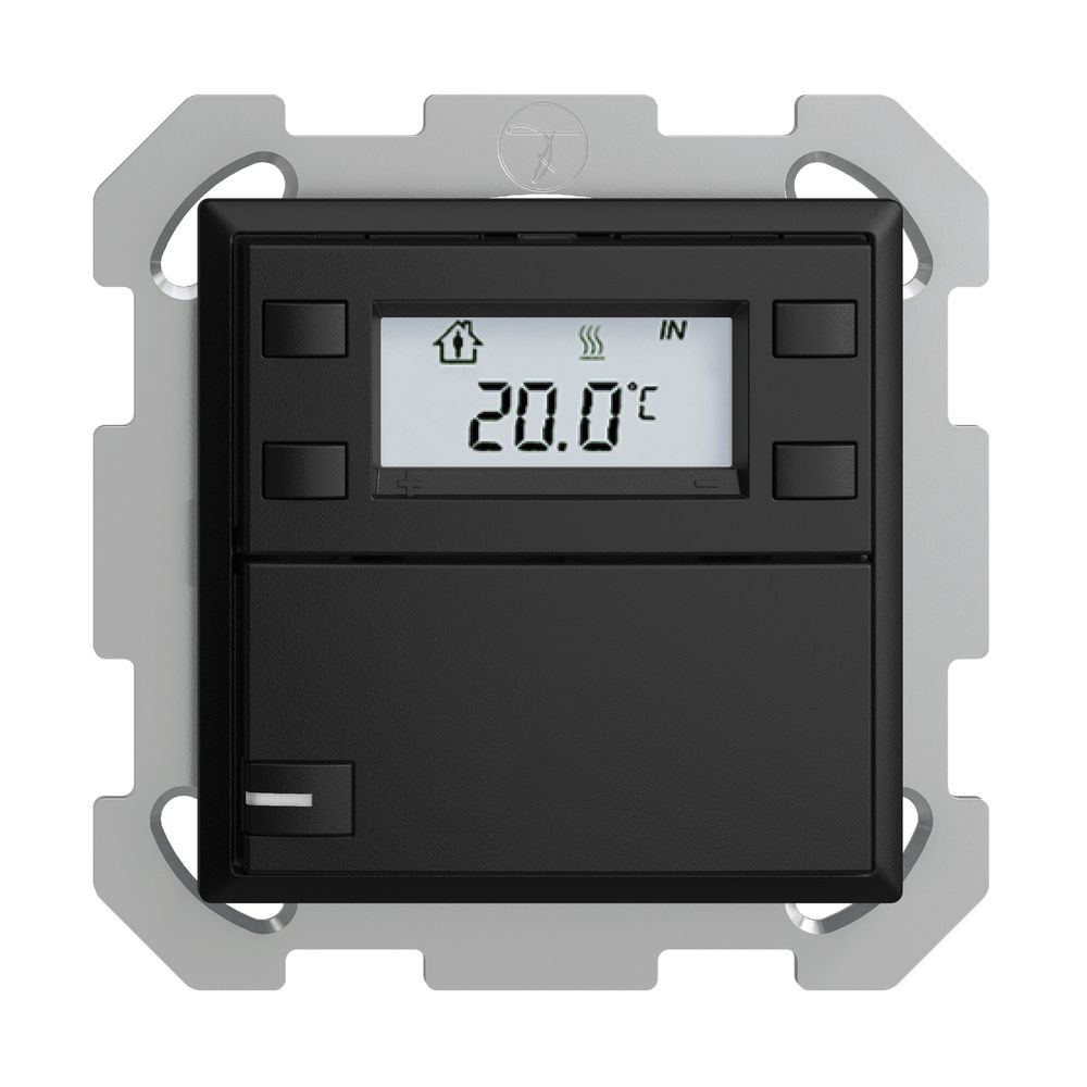 Poussoir RTH ENC KNX 1× EDIZIOdue FM noir, avec LED RGB