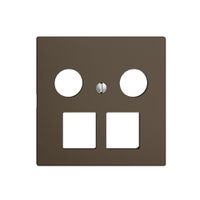 Abdeckset EDIZIOdue F, f.Multimediadose 5…2000MHz, f.2×RJ45 Keystone coffee