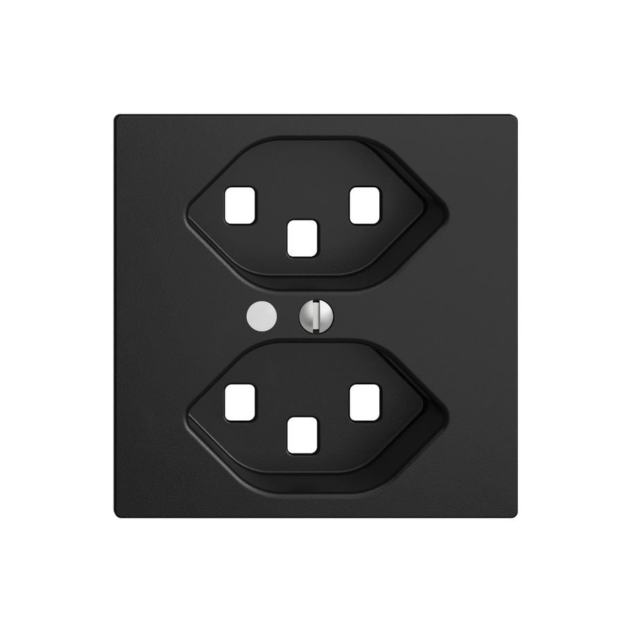 Kit frontale EDIZIOdue nero 60×60mm 2×T23 con lente