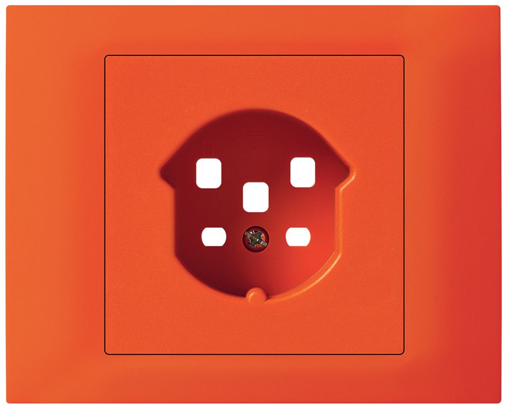 EB-Frontset Hager kallysto für Steckdose G3 1×T25 Abdeckrahmen steckbar orange
