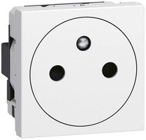 Steckdose Legrand Mosaic NF 16A 250V mit einziehbarem Sockel weiss