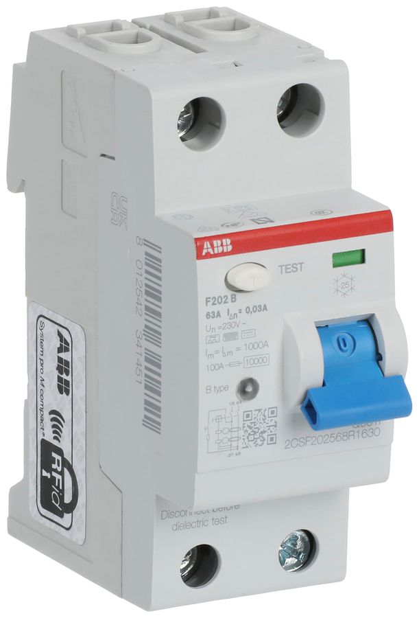 Interrupteur différentiel proM compact 1PN type B, 63A 30mA 2UM légèr.retardé