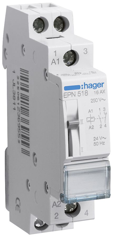 REG-Schrittschalter Hager 1TE 24VAC 12VDC 1 Öffner 1 Schliesser 0 Wechsler