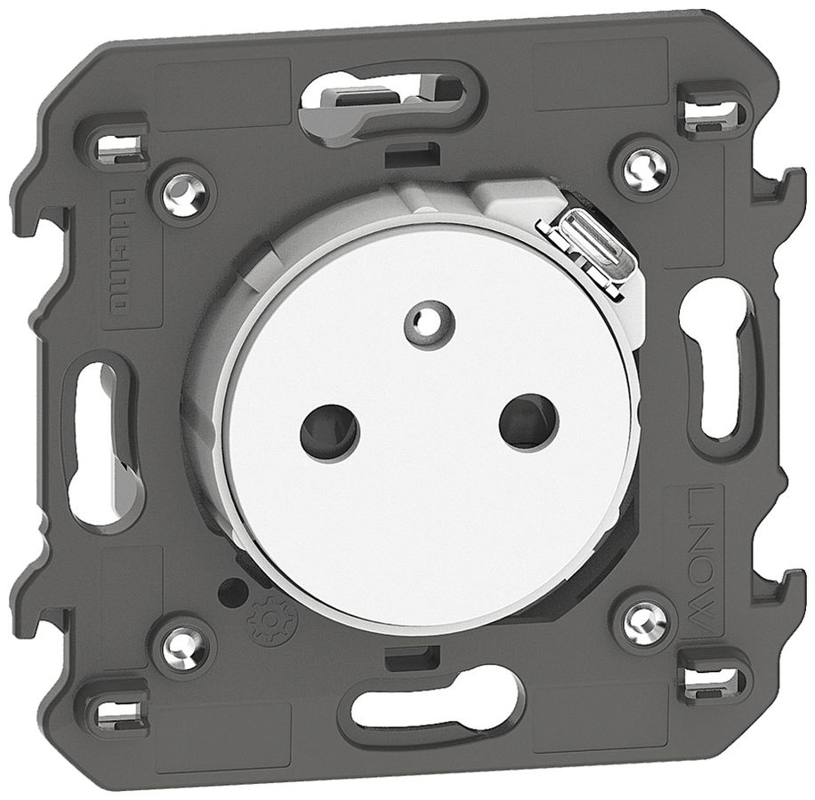 Prise Living Now FR avec USB-C intégré 2 modules blanc