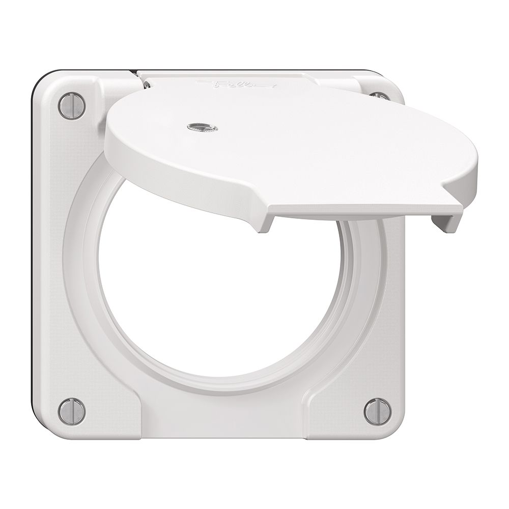 Deckel mit Klappdeckel NEVO Ø60mm für 3f-Steckdose bel. ws (Dicht.sz)