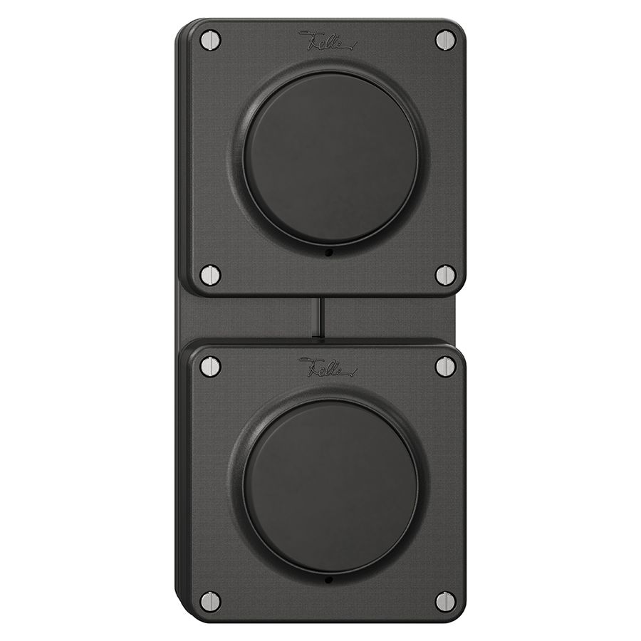 NUP-Kombination NEVO, 2×Druckschalter Schema 3/1L, schwarz